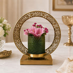 Golden Bloom Filigree Vase
