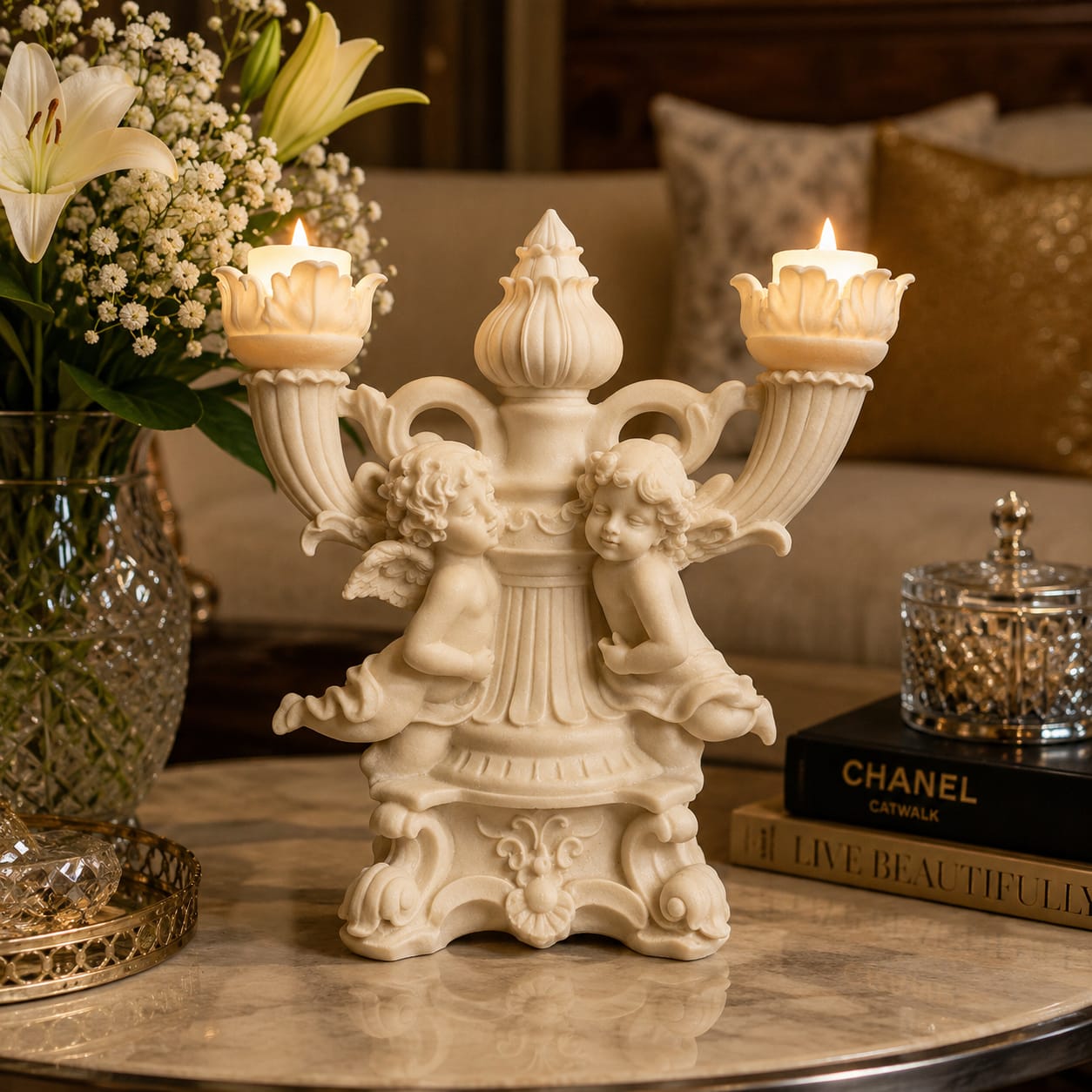 Cherubic Glow Candle Stand