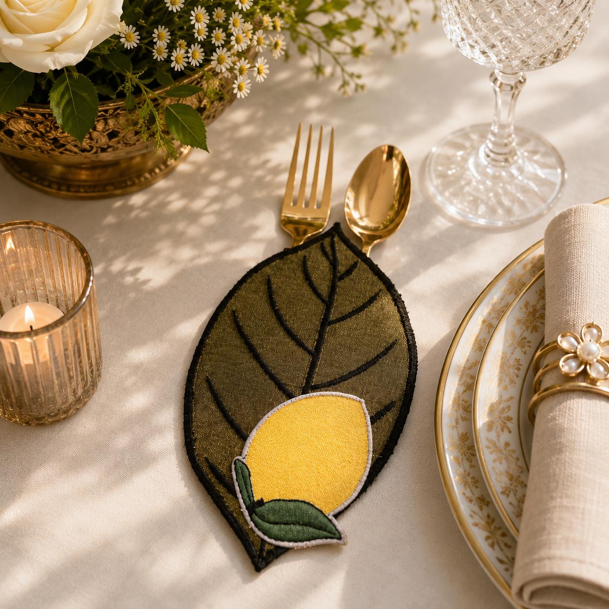 Citrus Leaf Cutlery Pocket Set