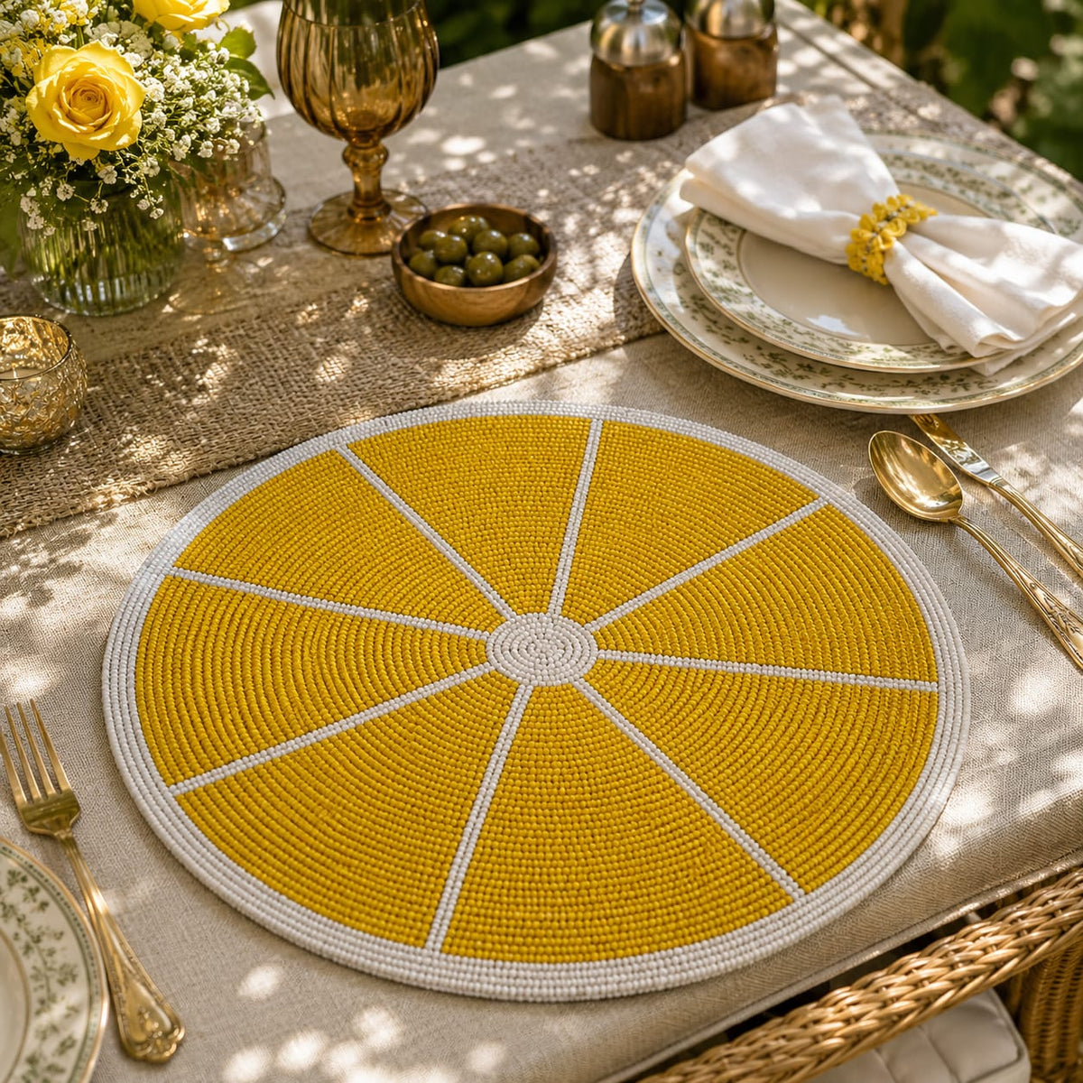 Lime Grove Beaded Placemat