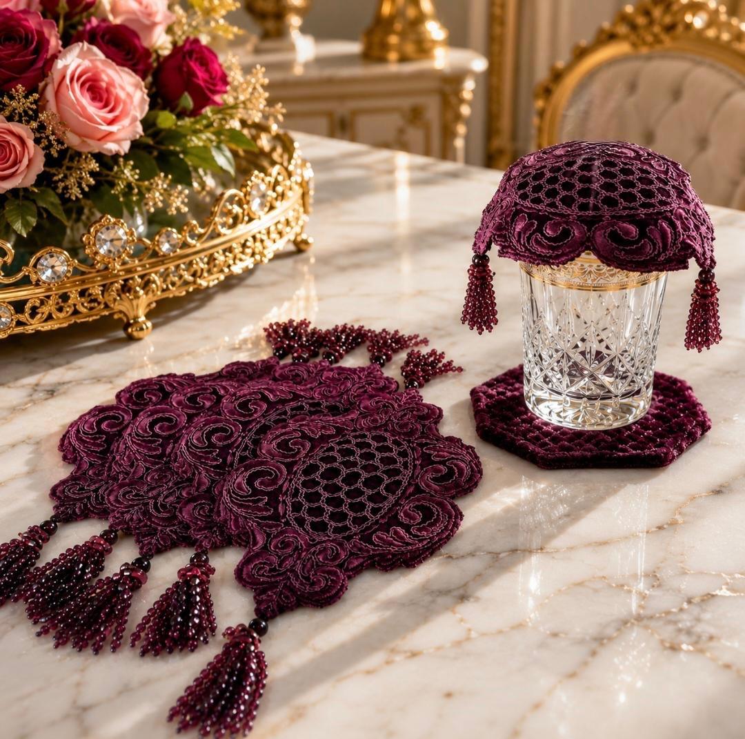 Royal Velvet Tassel Glass Cover