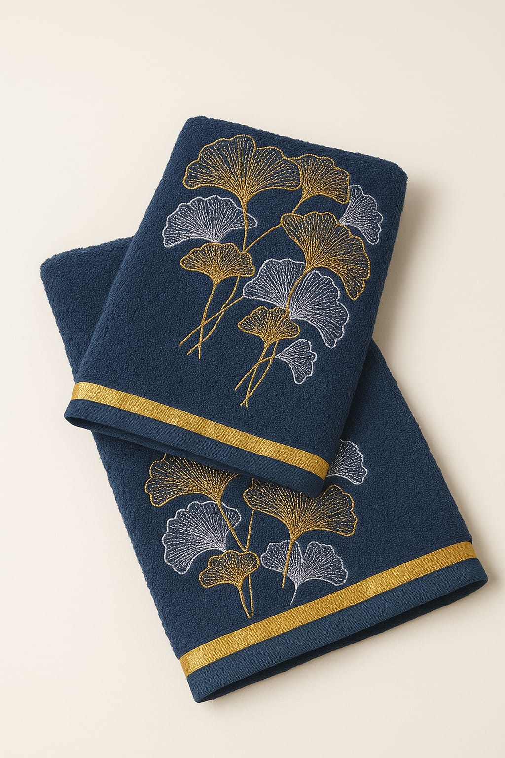 Midnight Ginkgo Towel Collection