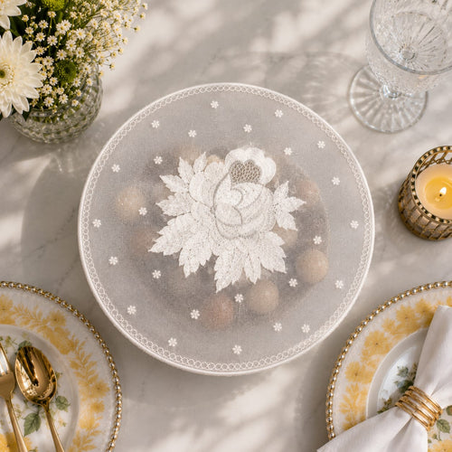 Ivory Bloom Bowl Cover