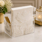 Ivory Lace Cutlery & Tissue Holder