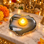 Emerald Agate Luxe Candle Holder