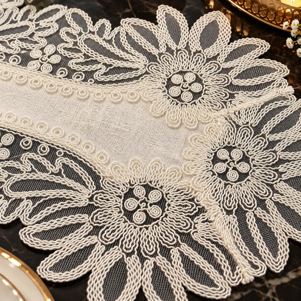 Ivory Daisy Lace Tray Cover