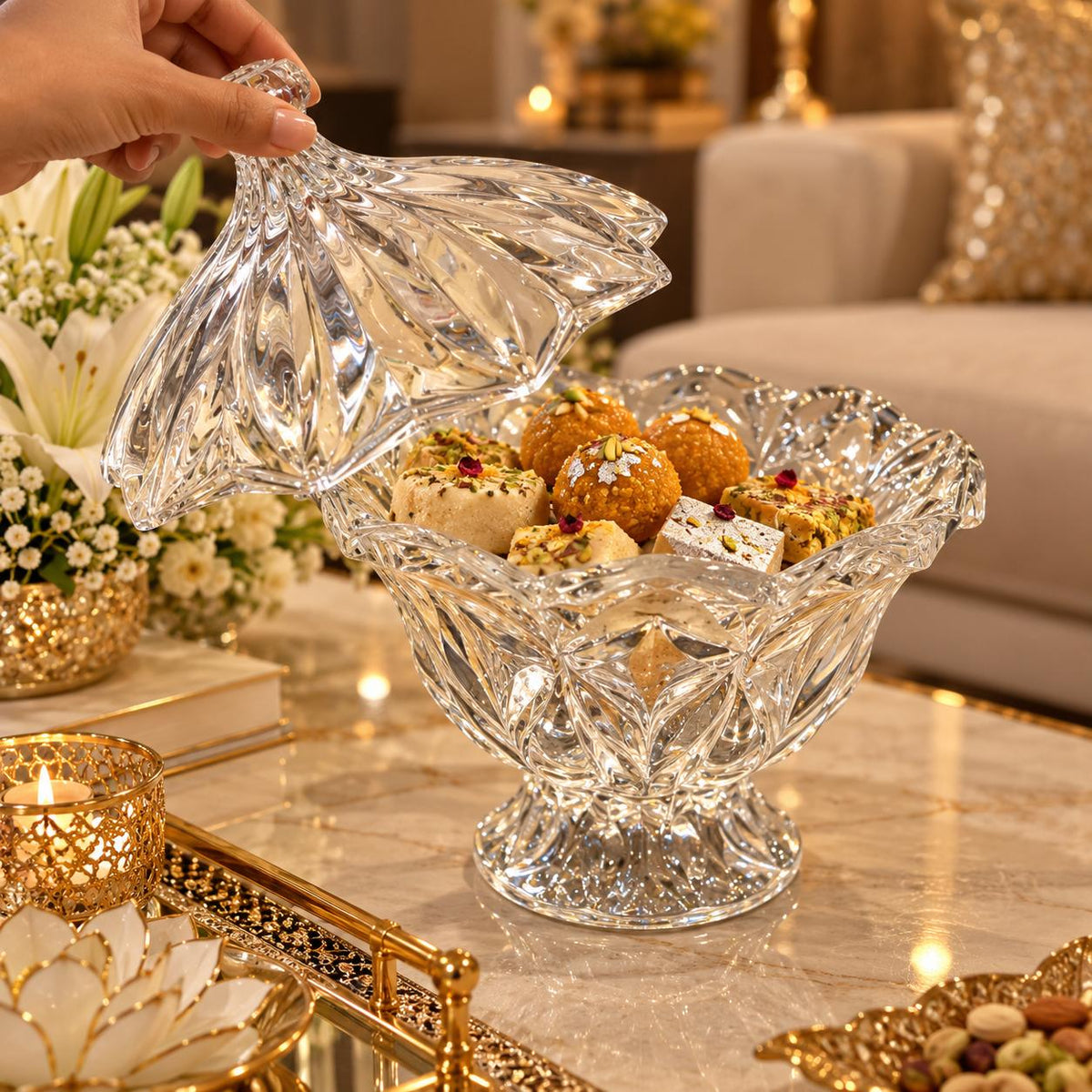 Grand Fleur Crystal Bowl