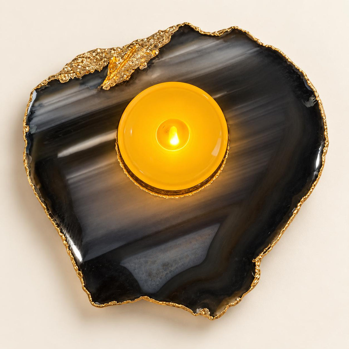 Emerald Agate Luxe Candle Holder