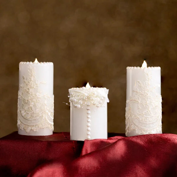 White Laced Candles