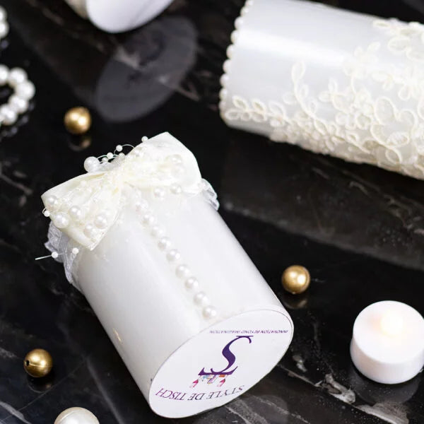 White Laced Candles
