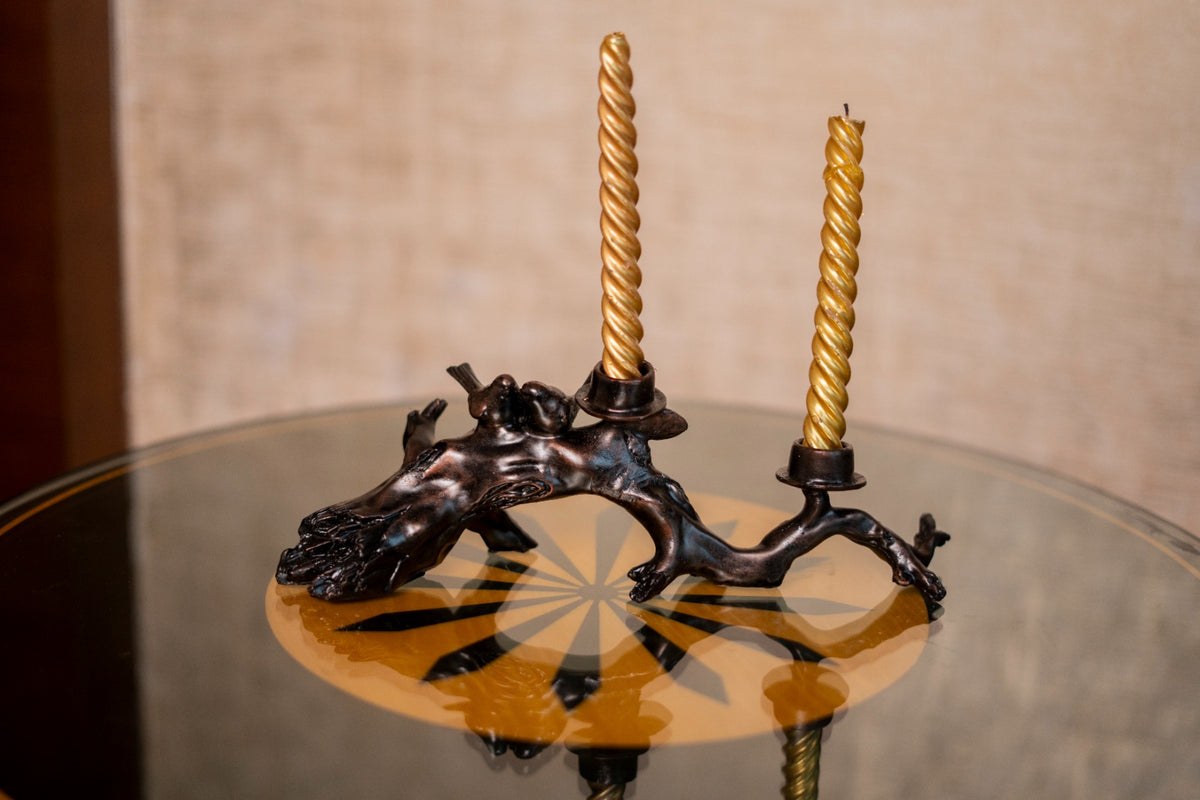 Antique Bronze Candle Stand