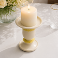 Ivory Bloom Pedestal Candle Stand