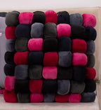Plush Colour Block Cushion
