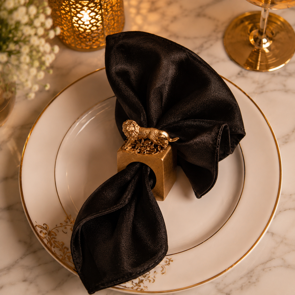 Noir Luxe Satin Napkin