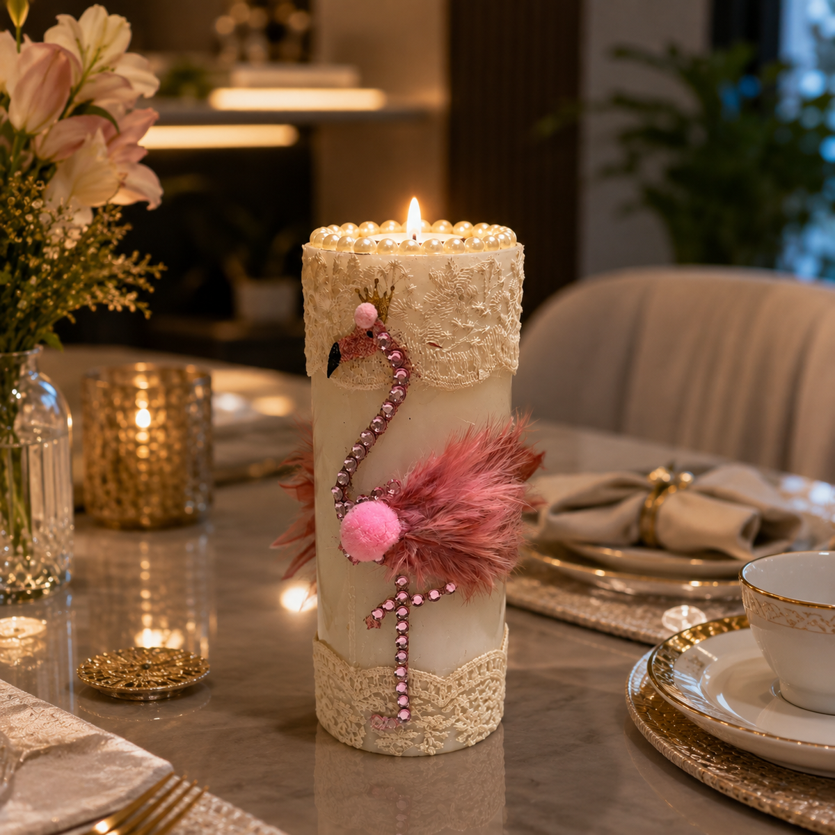 Blush Flamingo Couture Candle