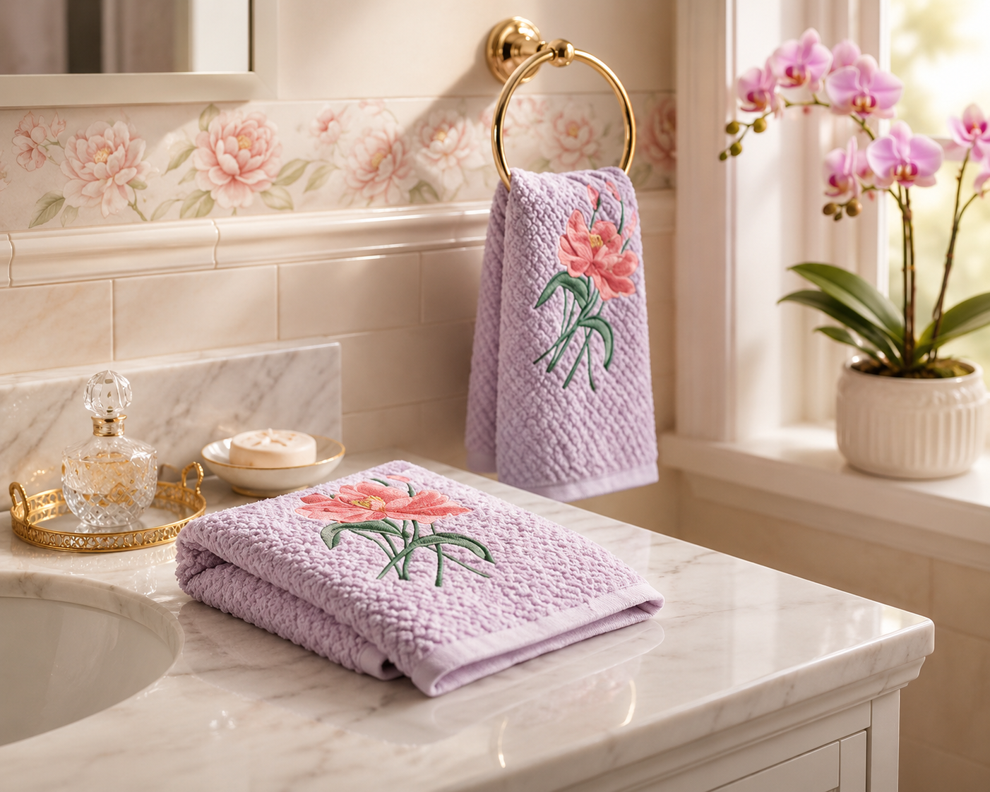 Peony Whisper Towel