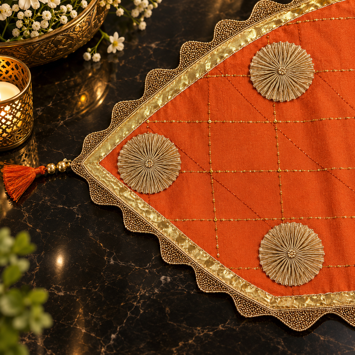 Tangerine Trellis Table Runner