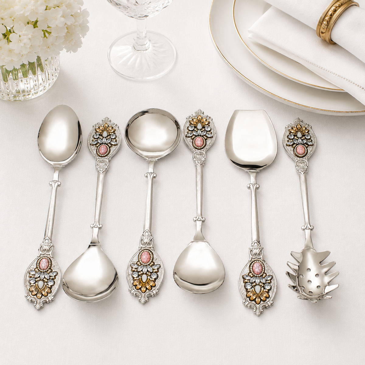 Jewel Bloom Serving Spoon Set