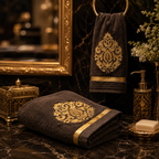 Royal Noir Damask Towel