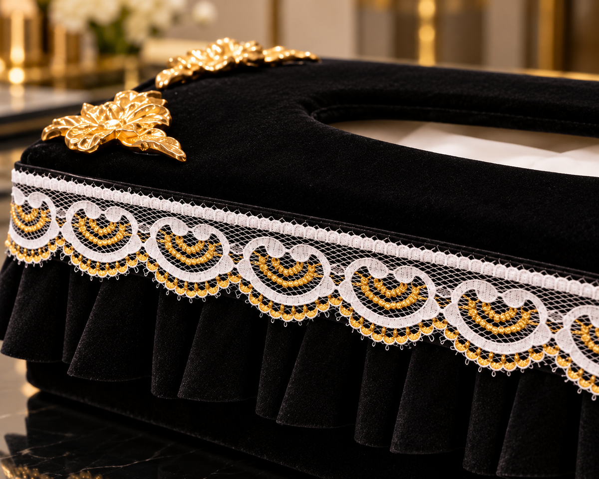 Noir Fleur Royale Tissue Box