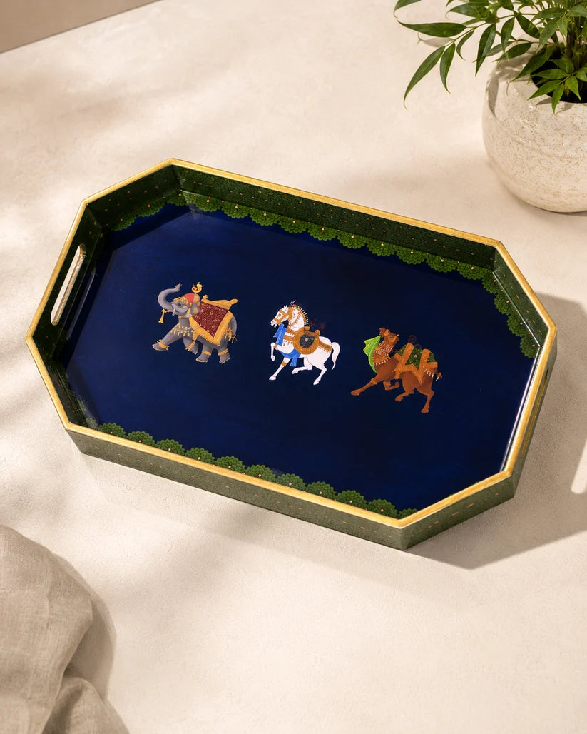 Decorative Octagon Set of 2 Trays