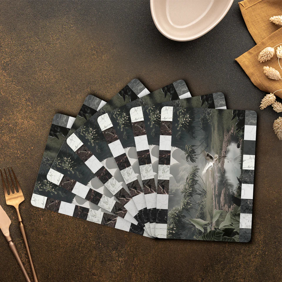 The White Heron Luxury Wooden Table Mat